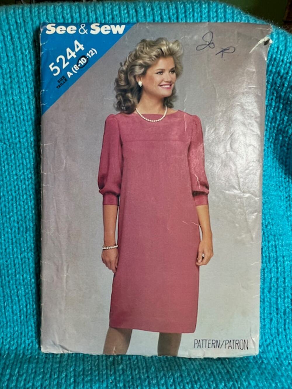 Butterick Sewing pattern 5244 shift dress 3/4 puff sleeves size 8 10